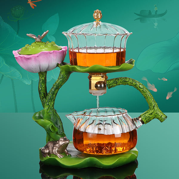 Juego de Té Kung Fu Cristal Loto Luz de Luna