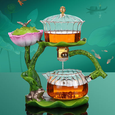 Juego de Té Kung Fu Cristal Loto Luz de Luna