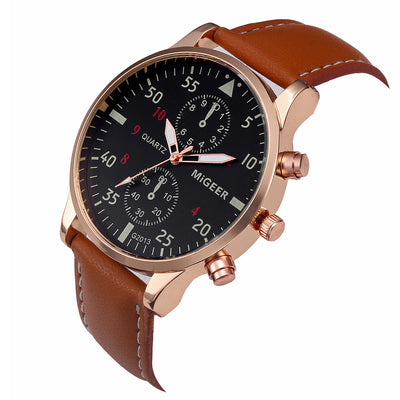 Reloj Retro Hombre Correa Cuero PU Diseño Casual Analógico Cuarzo - Image 3