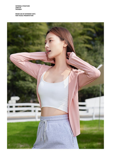 Chaqueta Yoga Ajustada UPF50 Protección Solar para Mujeres - Image 26