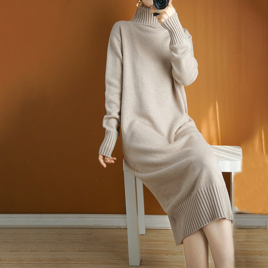 Vestido Tejido Cálido Estilo Coreano con Relleno de Lana - Image 2