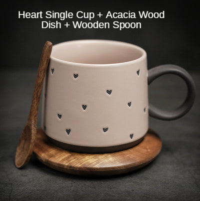 Taza de Cerámica Retro con Asa Colgante y Capacidad Extra Grande + Cuchara - Image 9