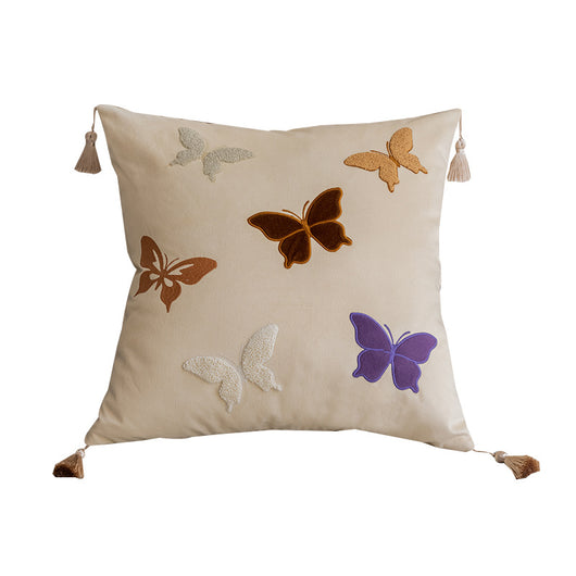 Cojín de Lujo para Sofá con Bordado de Mariposas - Image 5
