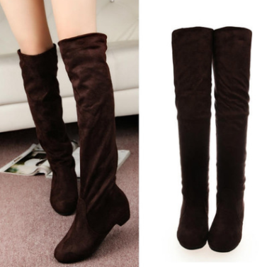 Botas Over the Knee Elásticas de Ante - Tacón Bajo Elegante para Piernas Delgadas - Image 12