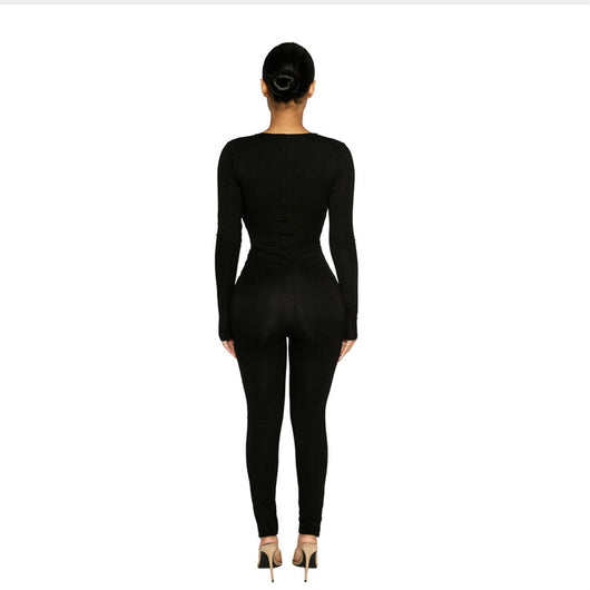 Body Shaper de Cuello V Manga Larga Elástico para Mujer - Image 11