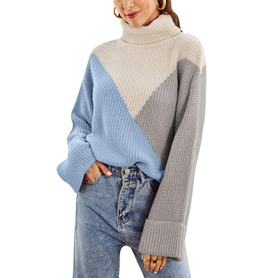 Suéter Cuello Alto con Costuras Combinadas - Image 10