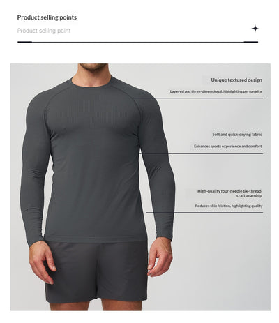 Playera Deportiva Manga Larga Transpirable de Secado Rápido para Hombre - Image 13