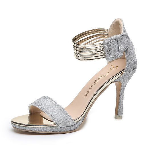 Sandalias de Tacón Stiletto con Hebilla y Punta Brillante para Mujer - Image 6