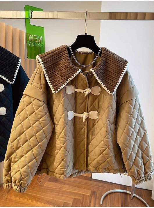 Chaqueta de Punto Suelta con Botones y Detalles Combinados para Mujer - Image 12