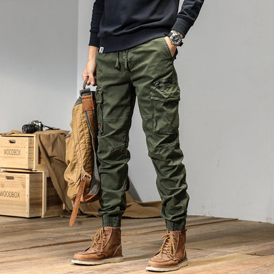 Pantalones Rectos Americanos con Múltiples Bolsillos y Detalles de Encaje - Image 9