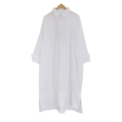 Vestido Camisero Holgado Talla Grande Manga Larga para Mujer - Image 5