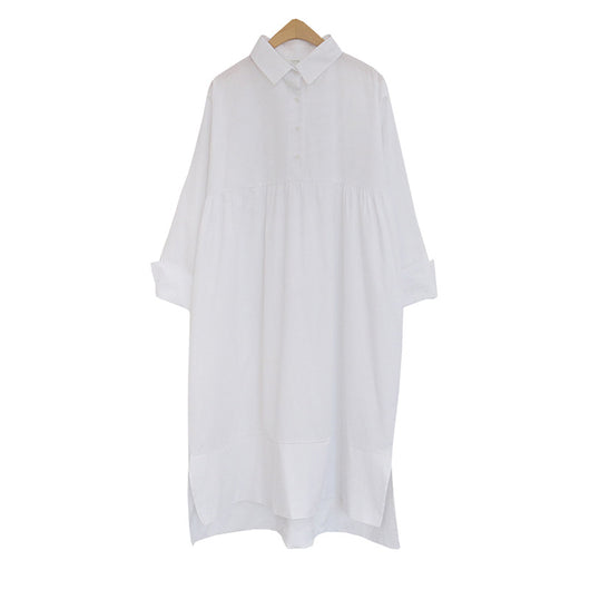 Vestido Camisero Holgado Talla Grande Manga Larga para Mujer - Image 5