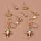 Set de 4 Aretes Lunares Brillantes - Diseño Moderno