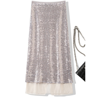Falda Elegante con Detalles de Lentejuelas y Abertura Trasera - Image 6