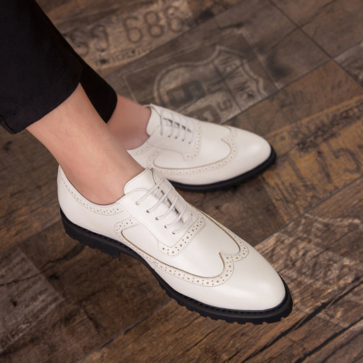 Zapatos de Cuero Blanco Estilo Británico para Hombre - Calzado Ejecutivo Premium - Image 16