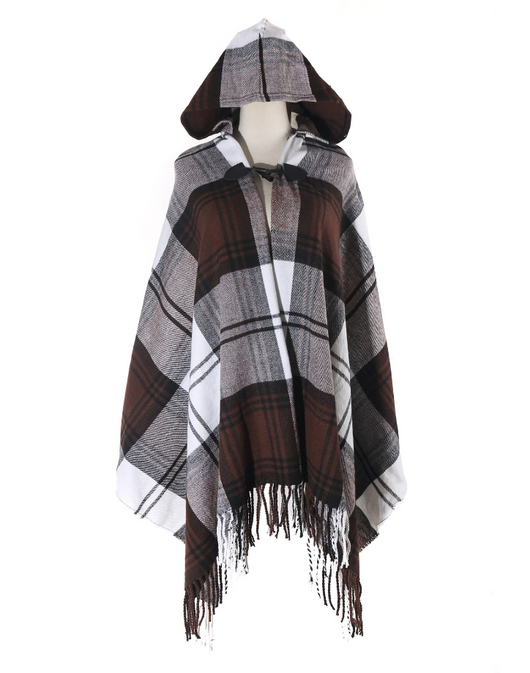 Capa Bohemia Tribal con Capucha Khaki - Image 3