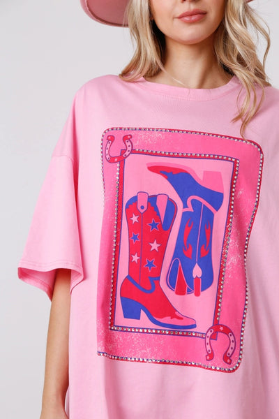Blusa Suelta Estampada con Cristales para Mujer - Image 13