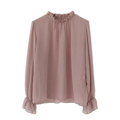 Blusa de Gasa con Mangas Acampanadas Versátil - Image 11