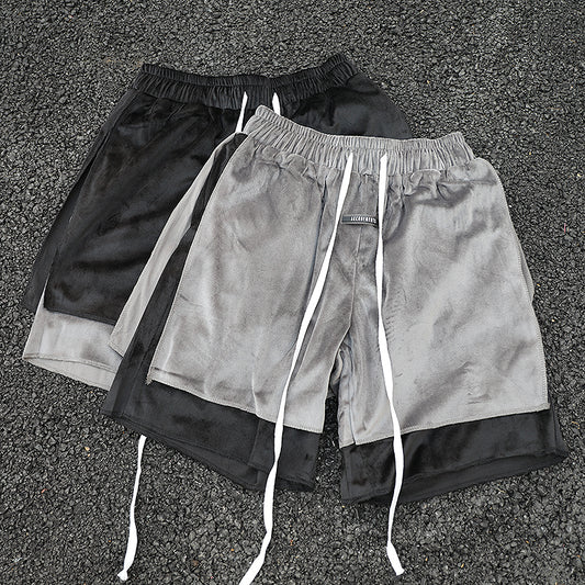 Shorts de Terciopelo con Dobladillo Reforzado y Cordón Ajustable