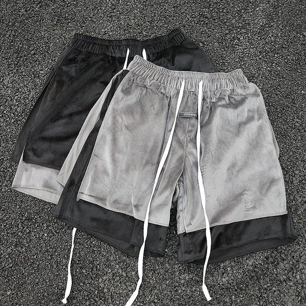 Shorts de Terciopelo con Dobladillo Reforzado y Cordón Ajustable