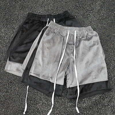 Shorts de Terciopelo con Dobladillo Reforzado y Cordón Ajustable