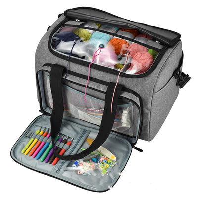 Bolsa organizadora para hilos y herramientas de tejido