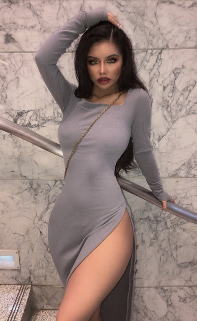 Vestido Ajustado de Manga Larga con Costuras Finas - Image 11