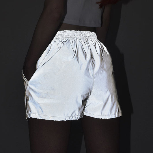 Shorts Reflectantes de Cintura Alta para Mujer - Estilo Trendy Verano - Image 5