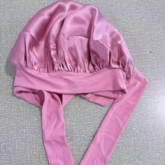 Gorro Nocturno de Seda Doble Capa con Banda Elástica
