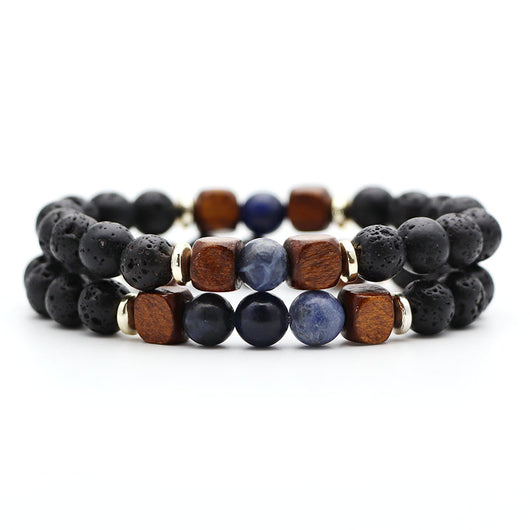 Pulsera de Piedra Volcánica Lava y Ojo de Tigre - Image 30