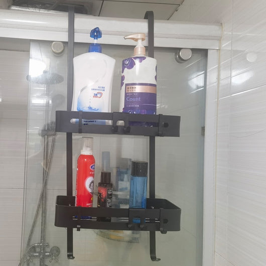 Repisa de Aluminio sin Perforación para Baño - Organizador de Almacenamiento Colgante