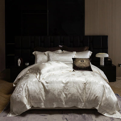 Juego de Cama Jacquard de Seda Premium Densidad Alta - Diseño Minimalista - Image 10