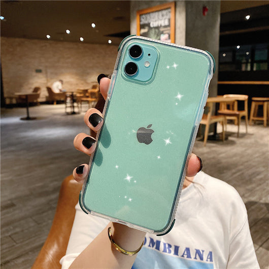 Funda Transparente Bicolor con Brillo para iPhone 11 Pro - Image 12