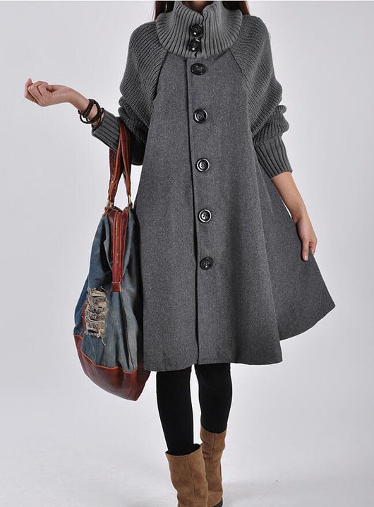 Abrigo de Lana Largo Oversize para Mujer Talla Grande - Invierno - Image 4