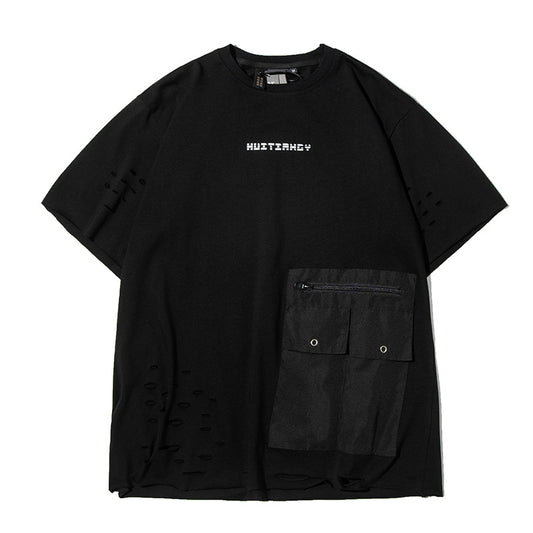 Camiseta Suelta Estampada con Bolsillo para Hombre - Verano - Image 2