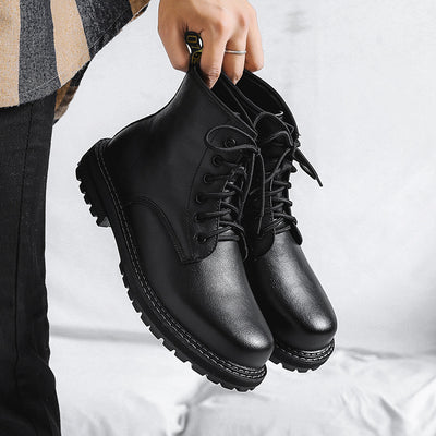 Botas Martin de Cuero Negro para Hombre - Estilo Alto - Image 5