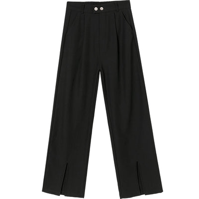 Pantalón Palazzo Cintura Alta Otoño Temprano Mujer Corte Holgado - Image 7