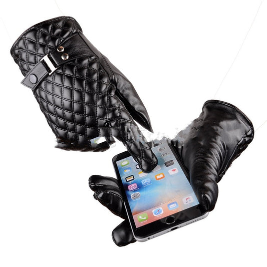Guantes de Cuero Sintético Bordados con Pantalla Táctil para Conducir - Image 2