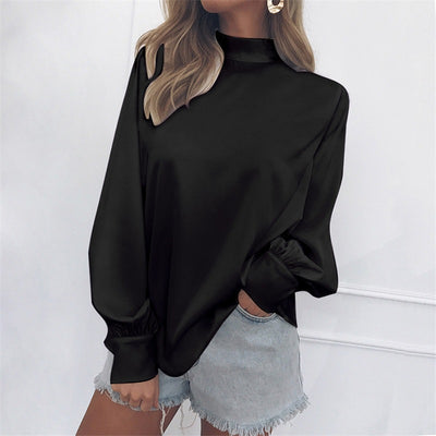 Blusa de Cuello Alto con Mangas Farol - Image 6