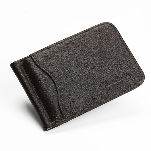 Billetera Casual Delgada para Hombre con Clip de Metal y Cuero PU Grabado - Image 5