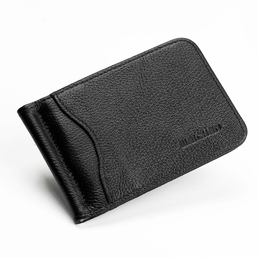 Billetera Casual Delgada para Hombre con Clip de Metal y Cuero PU Grabado - Image 7