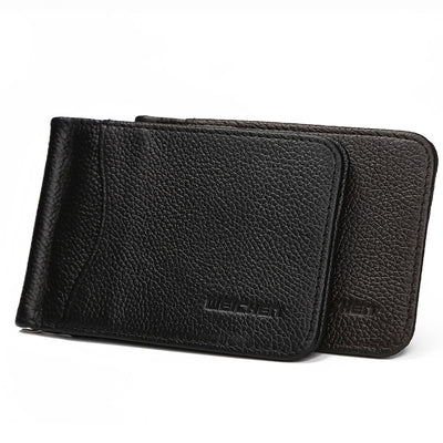 Billetera Casual Delgada para Hombre con Clip de Metal y Cuero PU Grabado - Image 3