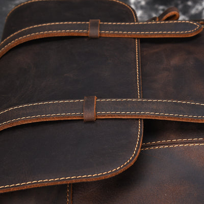 Bolsa de Viaje de Cuero Genuino Estilo Retro - Gran Capacidad - Image 6