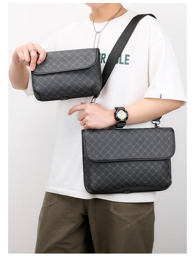 Bolsa Crossbody Retro Matizada con Contraste de Colores para Hombre - Image 21
