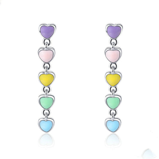 Aretes de Corazón Arcoíris Hipoalergénicos - Image 5