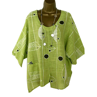 Camiseta de Algodón y Lino Estampada Multicolor - Image 17