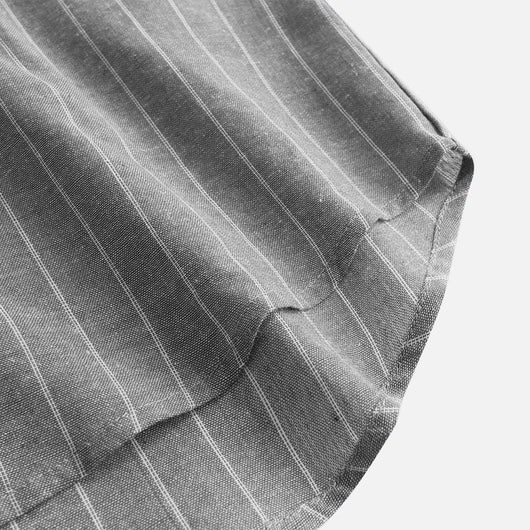 Camisa de Lino a Rayas con Manga Tres Cuartos para Hombre - Image 11