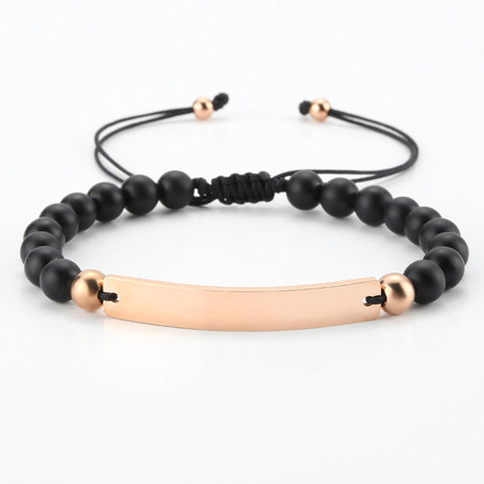 Pulsera Ajustable con Cuentas Personalizadas y Placa Grabada - Image 25