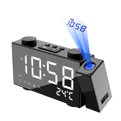 Reloj Despertador con Proyección FM, Pantalla Digital, Carga USB y Termómetro - Image 9