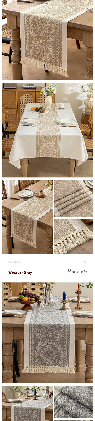 Mantel Largo de Algodón y Lino para Comedor - Image 18